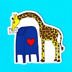 Dave Hankins - Giraffe Sending a Letter Sticker