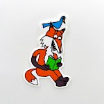 Dave Hankins - Fox and Bird Reading Sticker